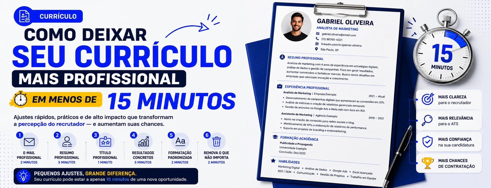 Como deixar seu currículo mais profissional em menos de 15 minutos