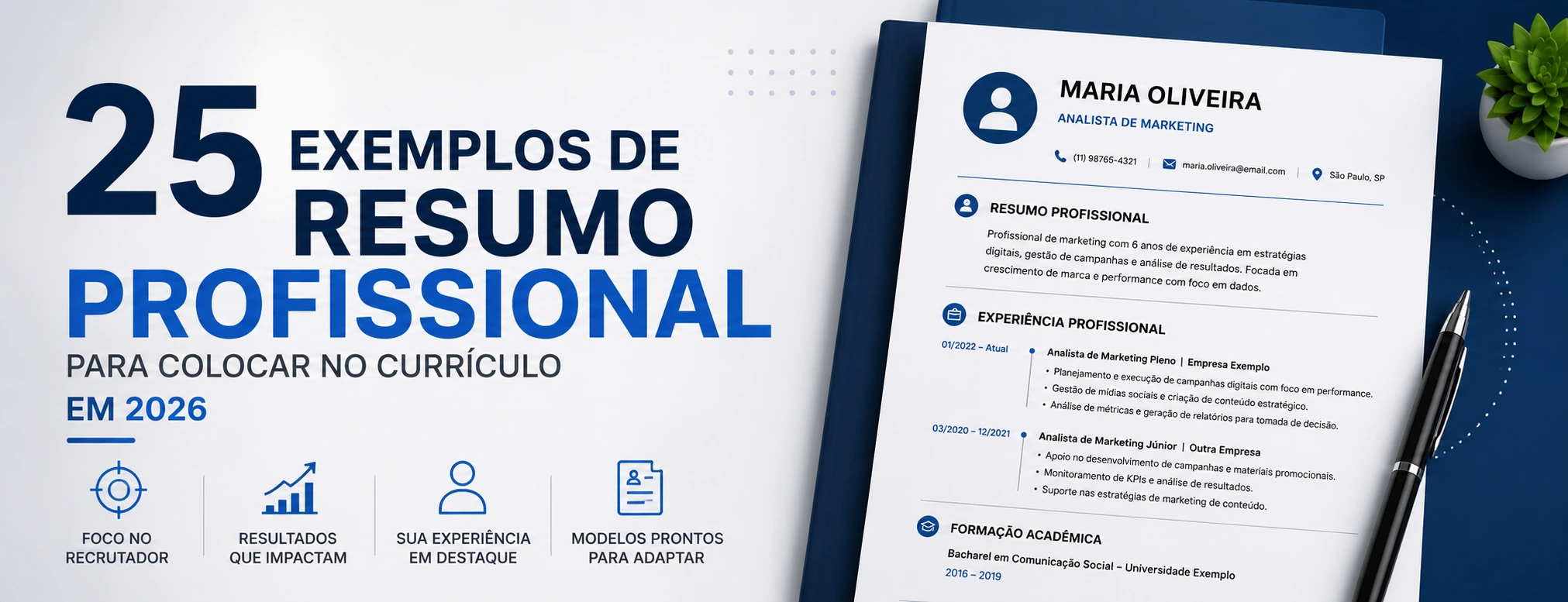 25 Exemplos de Resumo Profissional Para Colocar no Currículo em 2026