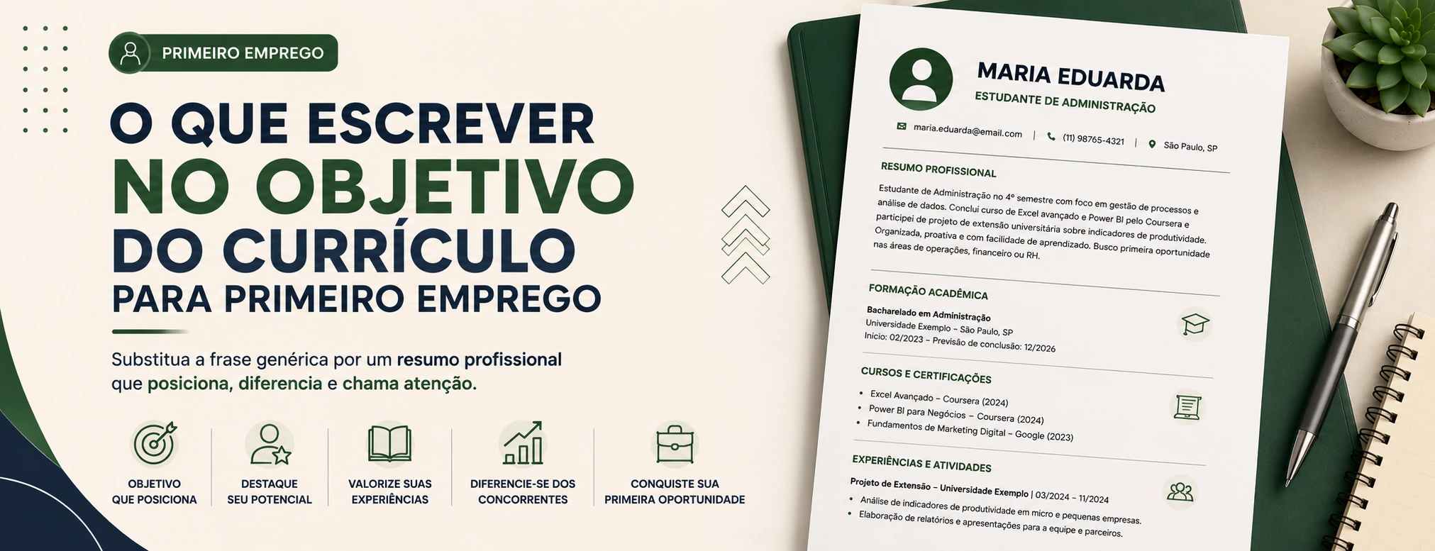 O Que Escrever no Objetivo do Currículo Para Primeiro Emprego